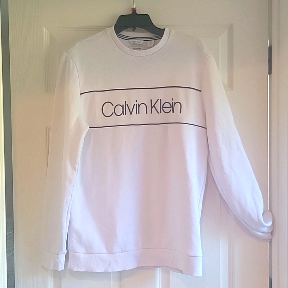 Calvin Klein Soft touch fleece SZ MEDIUM men's white with black - Picture 1 of 9